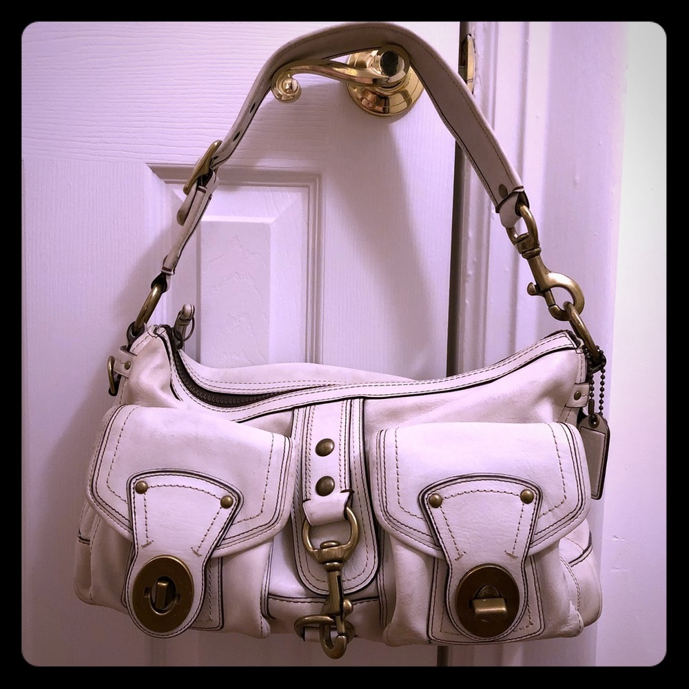Coach Bag leather satchel - white